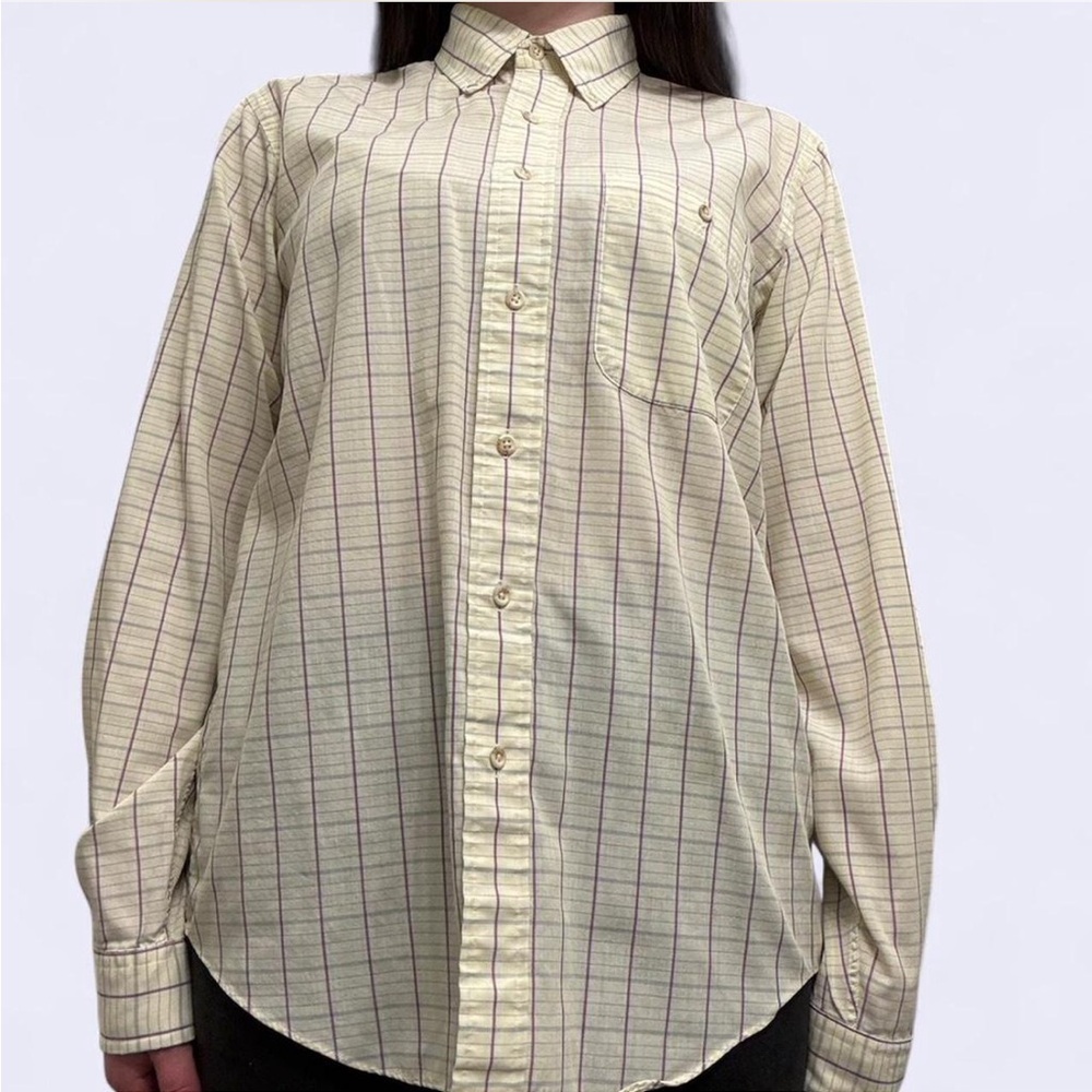 Vintage Evan-Picone Plaid Button Down Shirt Men's Medium Single Needle Tailoring